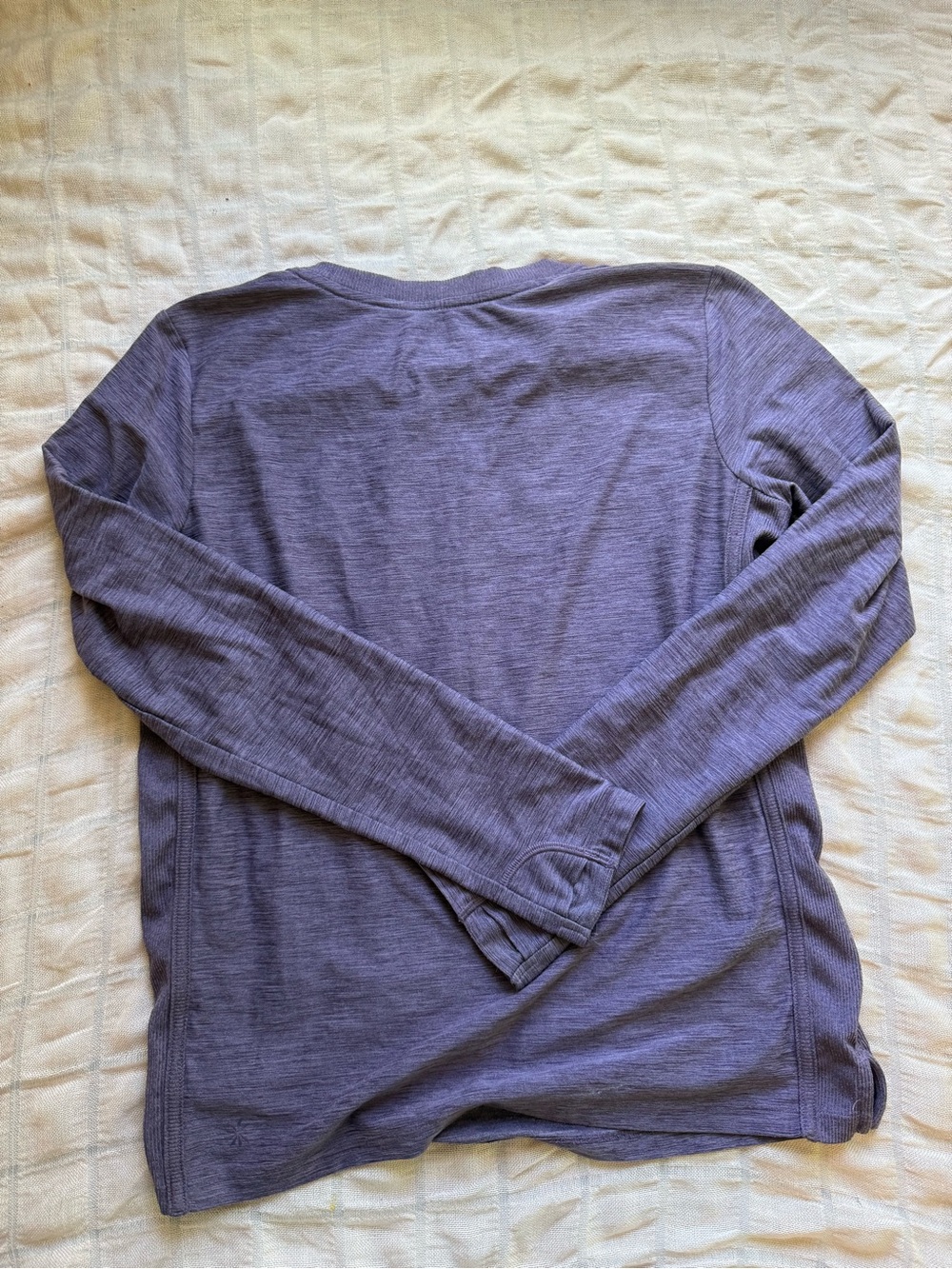 Athleta Heathered Lavender Long-Sleeve Crew Tee - Picture 6 of 6